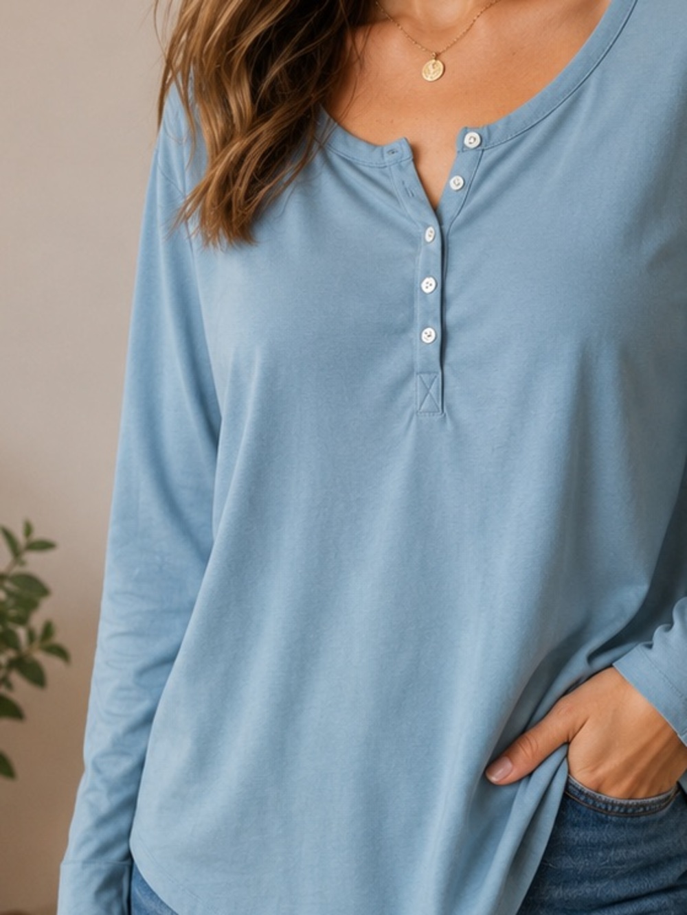 Lands' End Long Sleeve Henely